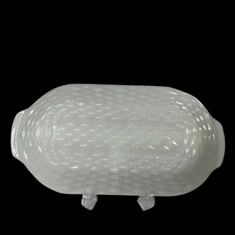 Anchor Hocking Vintage White Milk Glass Relish Tray 13”